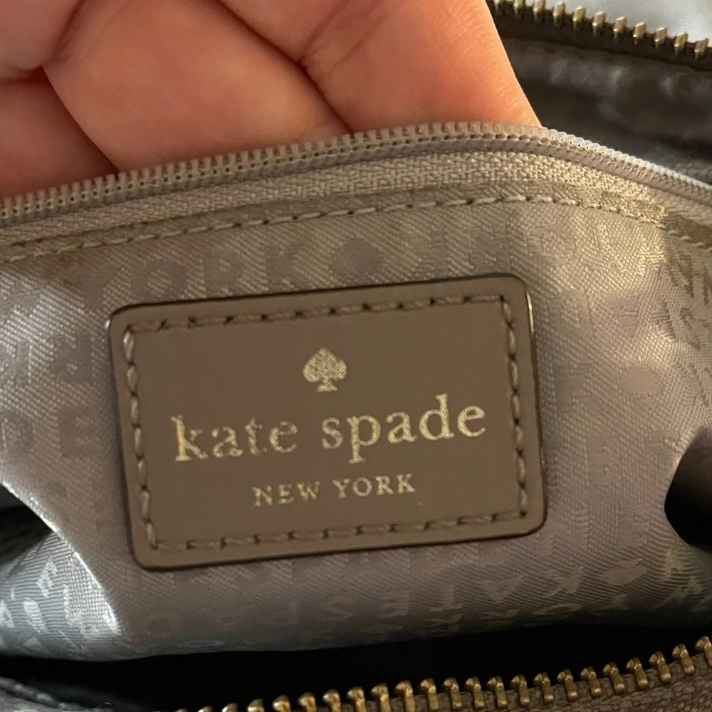 Kate Spade Smooth Elegant Taupe Shoulder Bag with Gold by Kate Spade